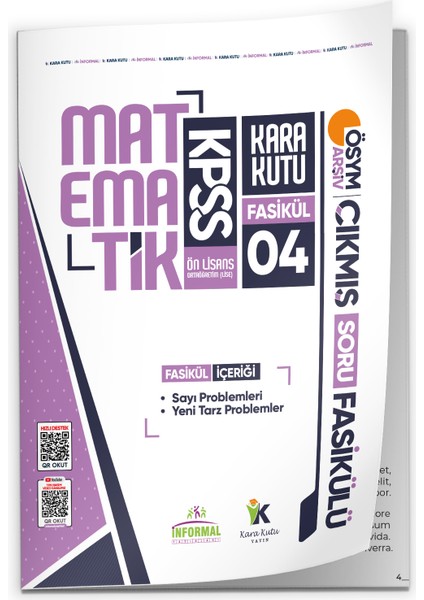 Karakutu Yayınları 2026 KPSS Ön Lisans Matematik Kara Kutu 4.Fasikül ÖSYM Çıkmış Soru YENİ TARZ-SAYI PROBLEMLERİ