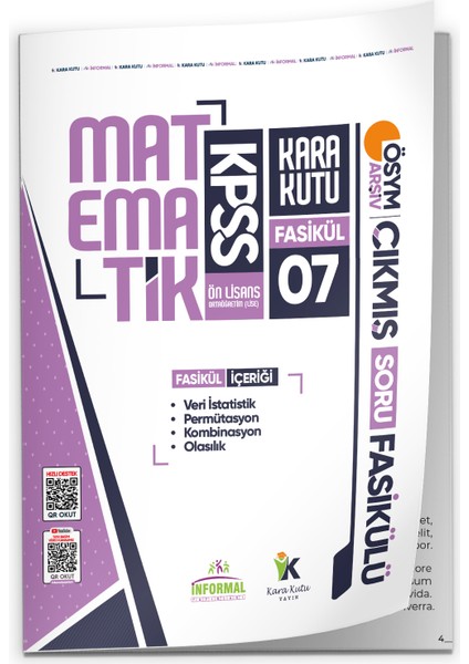 2026 KPSS Ön Lisans Matematik Kara Kutu 7.Fasikül ÖSYM Çıkmış Soru Bankası PERMUTASYON-OLASILIK