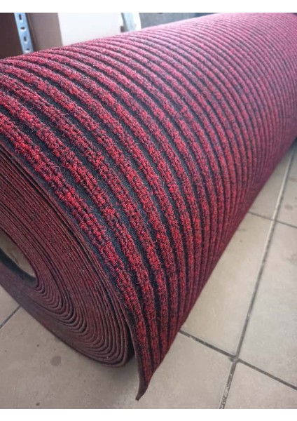 Çelik Halı 2 x 10 Metre Kırmızı Dış ve Iç Zemin Kaymaz Halı Yolluk Taban Iş Yeri Ofis Oto Paspası