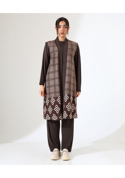 Pamuk Örme Yelek Üç Parça Takım