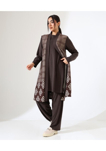 Pamuk Örme Yelek Üç Parça Takım modelleri