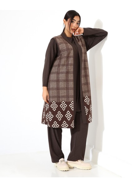 Pamuk Örme Yelek Üç Parça Takım indirimleri