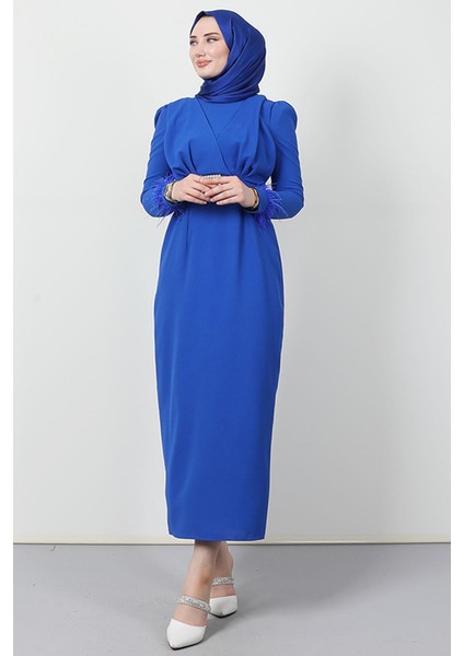 Tüy Detay Tesettür Elbise Saks fırsatları