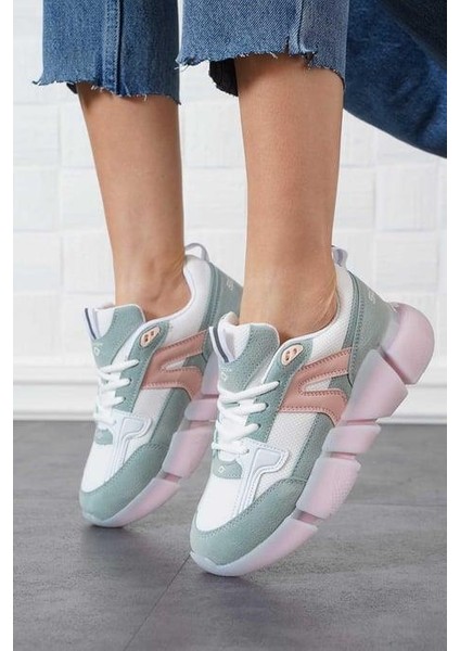 Kadın Ortopedik Tabanlı File Detaylı Sneaker Spor Ayakkabı modelleri