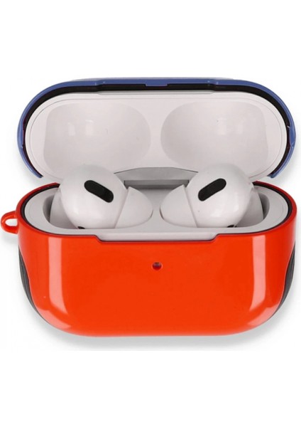 Airpods Pro (1.nesil) 3in1 Kılıf - Kırmızı-Lacivert