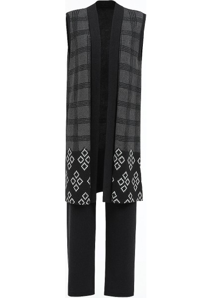 Pamuk Örme Yelek Üç Parça Takım