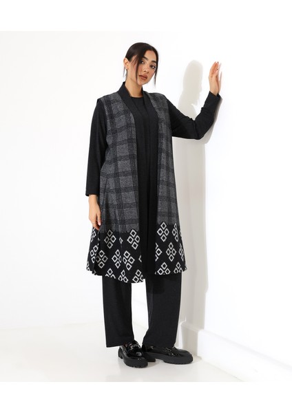 Pamuk Örme Yelek Üç Parça Takım