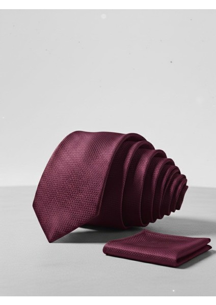 Oxford Kuşgözü Desen Ince Slim Kravat ve Cep Mendili fiyatları