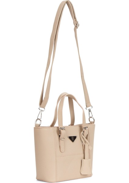 Kadın Kumaş Uzun Askılı El ve Omuz Çantası – Bej– NEWPOLO371