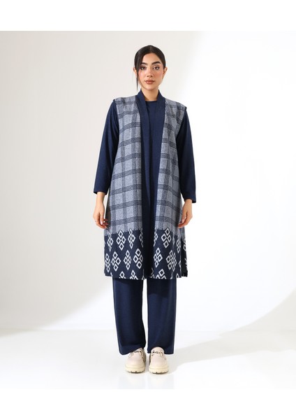 Pamuk Örme Yelek Üç Parça Takım