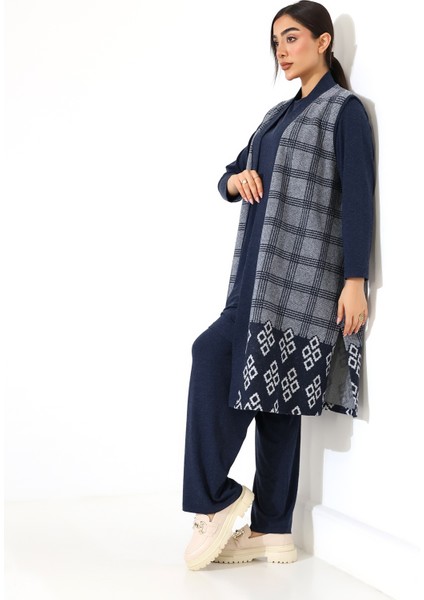 Pamuk Örme Yelek Üç Parça Takım indirimleri