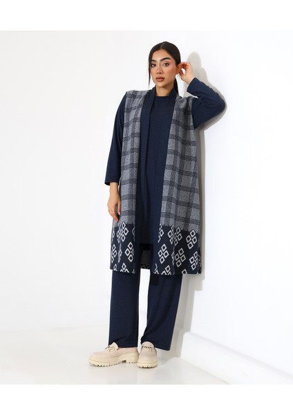 Pamuk Örme Yelek Üç Parça Takım