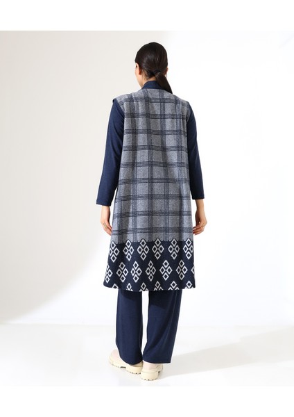 Pamuk Örme Yelek Üç Parça Takım