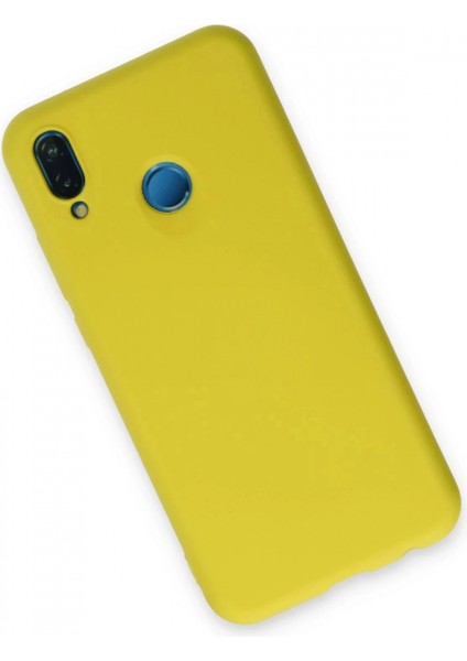Huawei P20 Lite Kılıf Nano Içi Kadife Silikon - Sarı modelleri