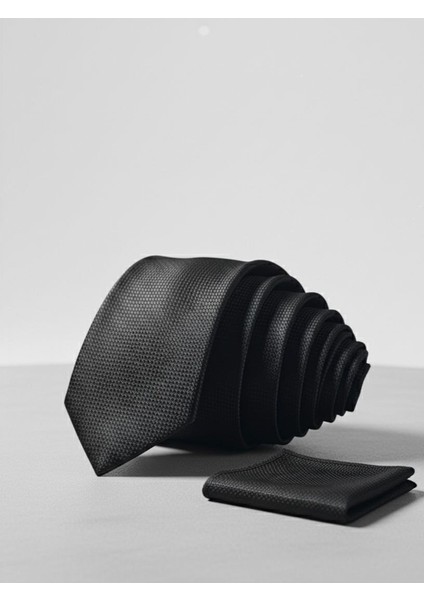 Oxford Kuşgözü Desen Ince Slim Kravat ve Cep Mendili fiyatları