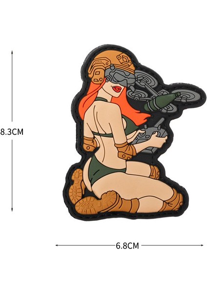 Da 3D Pvc Patch Booty Girl Drone Rider Yeşil DA-NAS-188