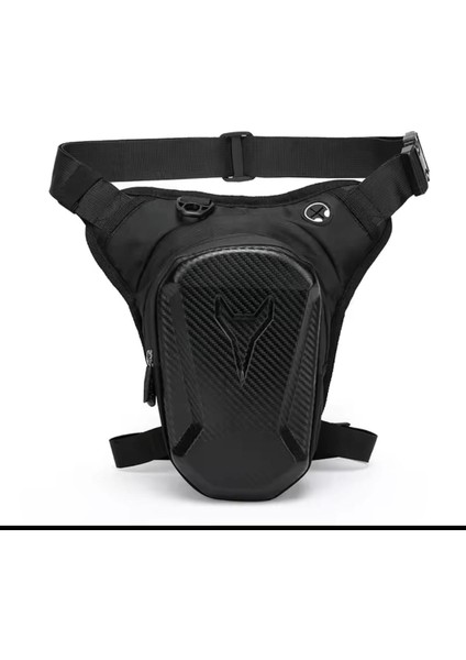 Unısex Ayarlanabilir Askılı Kulaklık Şarj Kablo Çıkışlı Motorcu Omuz Bel Bacak Çantası - Siyah - NEWPOLO367