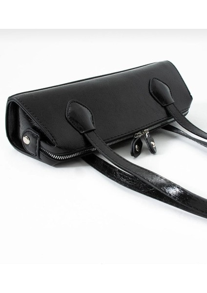 Suni Deri Iki Kollu Dikdörtgen Baget El Çantası Çıtçıt Detaylı fiyatları