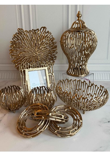 Antik Eskitme 7 Parça Salon Aksesuarı