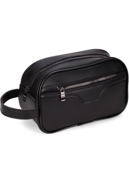 Erkek Deri Portföy Clutch Traş Kozmetik Bakım ve Günlük El Çantası Siyah – NEWPOLO366
