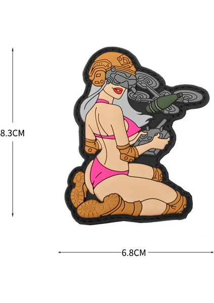 Da 3D Pvc Patch Booty Girl Drone Rider Pınk DA-NAS-189