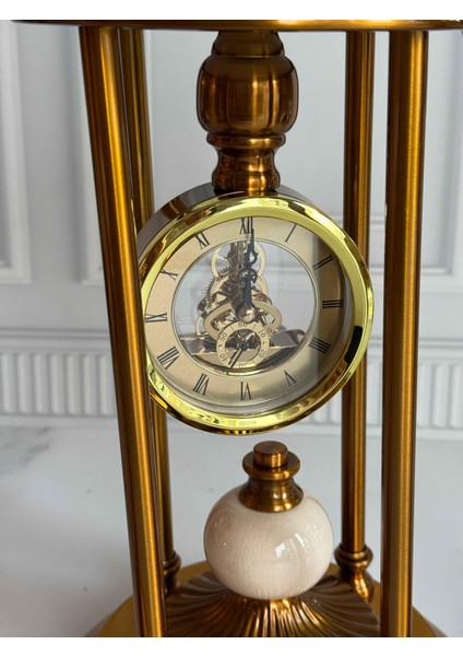 Antik Saatli 3 Parça Konsol Seti Krem modelleri