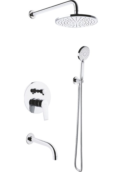 Yuvarlak Ankastre Duş Seti 3 Yönlü Krom Kod 274