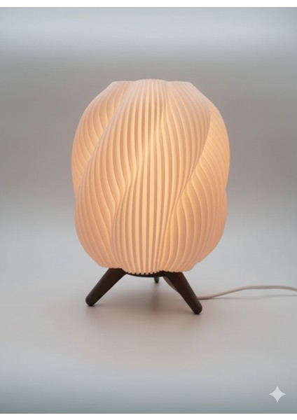 Beyaz Dokulu Trigon Abajur