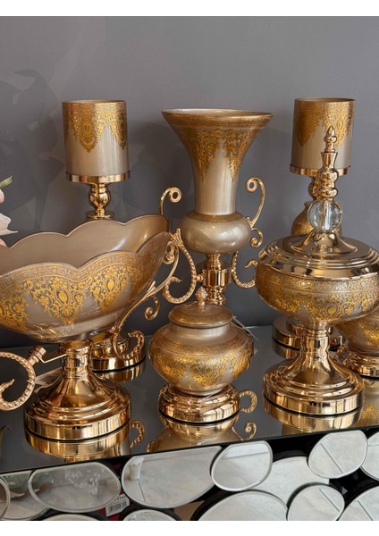 Helena Hand Made 7 Parça Kahve Salon Seti