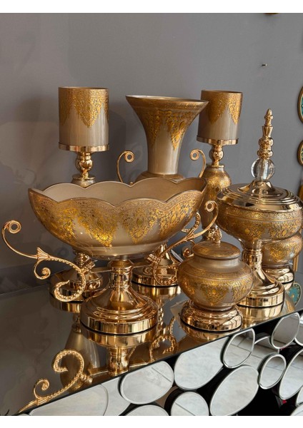 Helena Hand Made 7 Parça Kahve Salon Seti fiyatları