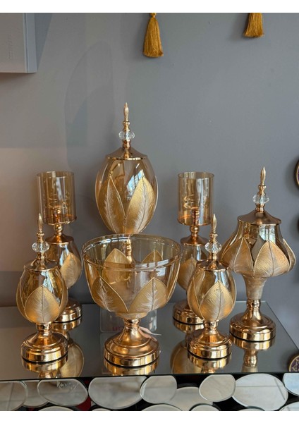 Evora Hand Made 7 Parça Gold Salon Seti fiyatları