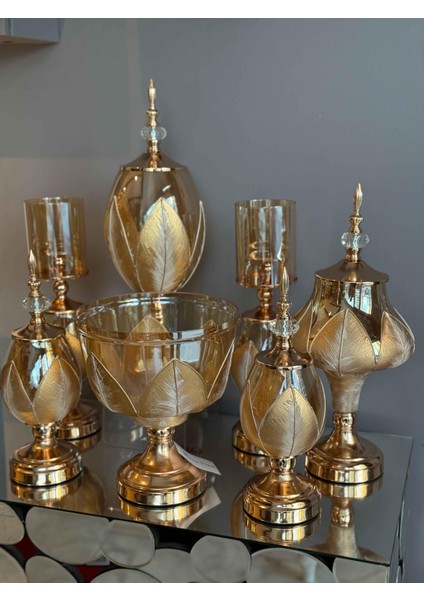 Evora Hand Made 7 Parça Gold Salon Seti modelleri