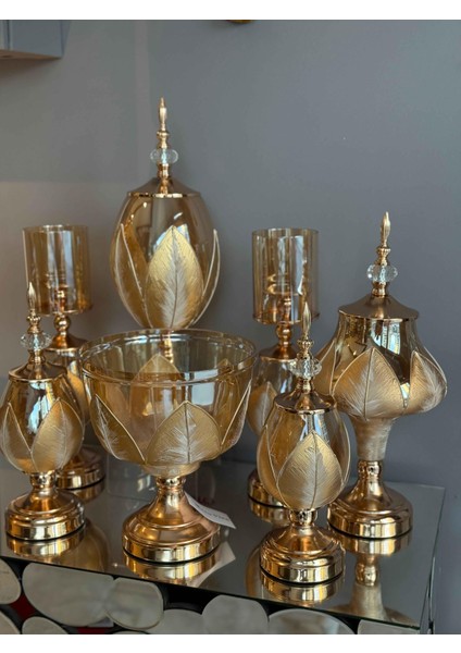 Evora Hand Made 7 Parça Gold Salon Seti fırsatları