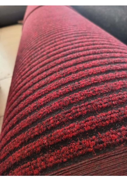 Çelik Halı 2 x 7 Metre Kırmızı Dış ve Iç Zemin Kaymaz Halı Yolluk Taban Iş Yeri Ofis Oto Paspası