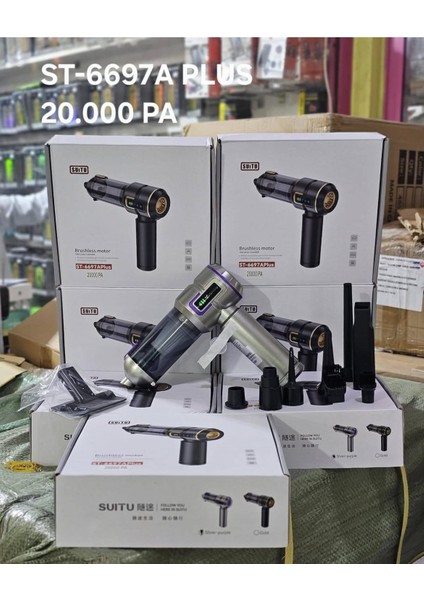“SUITU AWARENESS DAZZLING ST-6697APlus – Ultra Güçlü 20.000PA Brushless Motorlu Kablosuz Akıllı El Süpürgesi”