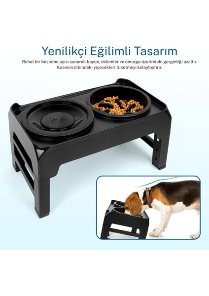 Yeni Nesil Yavaş Yeme Köpek Mama Su Kabı 4 Kademeli Yükseklik Sıçrama Önleyen Su Kabı Pratik Kurulum fırsatları