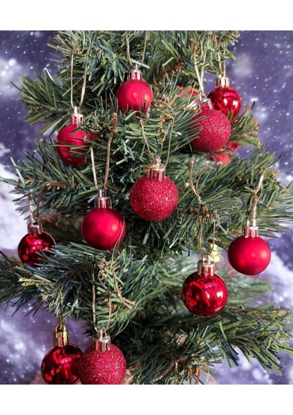 6'li Kırmızı 5 cm Yılbaşı Topu, Noel Topu, Çam Ağacı Topu, Süs Topu indirimleri
