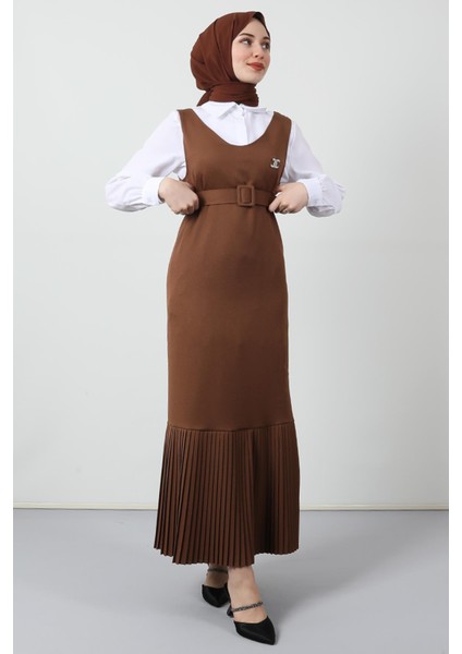 Pileli Kemerli Jile Kahve modelleri