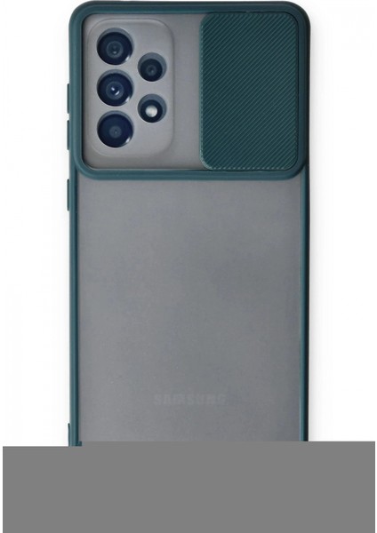 Samsung Galaxy A53 5g Kılıf Palm Buzlu Kamera Sürgülü Silikon - Yeşil