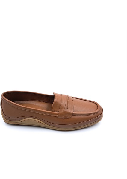 B260700 Iç Dış Hakiki Yumuşak Deri Kadın Taba Renk Makosen Ayakkabı fiyatları