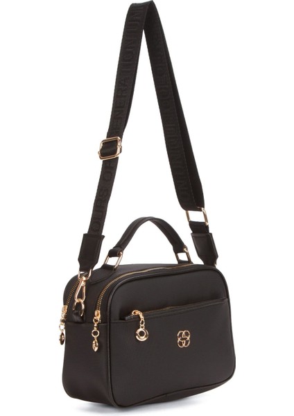 Kadın Kumaş Uzun Askılı El ve Omuz Çantası – Siyah – NEWPOLO376