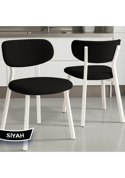 Axton Serisi Sabit Mdf 90X168 Beyaz Mutfak Masa Takımı 6 Siyah Sandalye modelleri