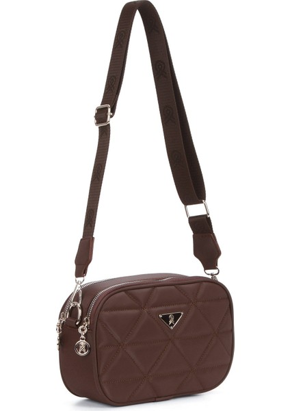 Kadın Kapitone Kumaş Uzun Askılı El ve Omuz Çantası – Bordo – NEWPOLO375