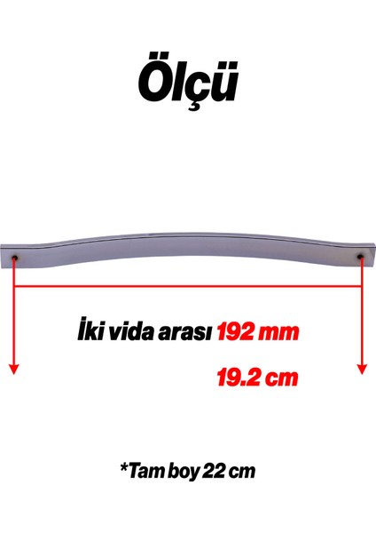 Mobilya Çekmece Dolap Kapak Kulpu Paslanmaz Kulpları Kulbu 192 mm Krom Gümüş Çizgili Metal fiyatları