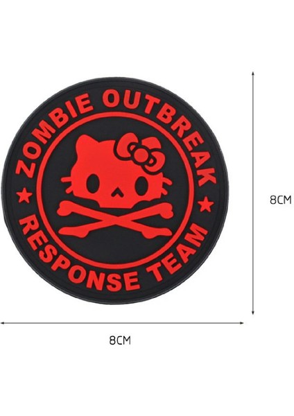 Da 3D Pvc Patch Hello Kitty Zombıe Team Kırmızı DA-NAS-345