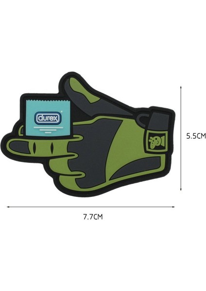 Da 3D Pvc Patch Peppa Pıg Glove - Durex Siyah , Yeşil DA-NAS-342