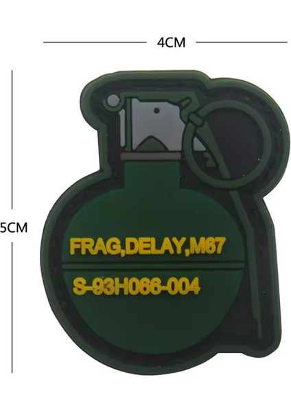 Da 3D Pvc Patch Grenade Fosforlu El Bombası Da-Nas-16