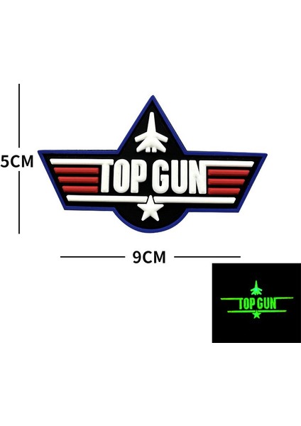 Da 3D Pvc Patch Top Gun Pılot Maverick Fosforlu DA-NAS-234