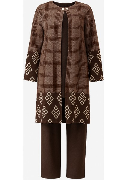 Pamuk Örme Ceketli Üç Parça Takım