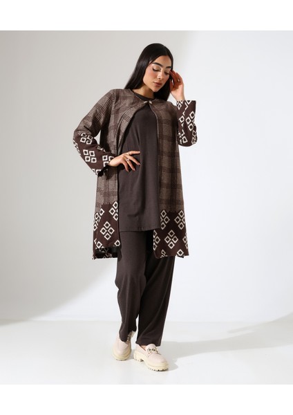 Pamuk Örme Ceketli Üç Parça Takım modelleri